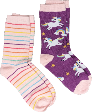 Rainbow Unicorn 2 Pack Socks Rainbow Unicorn 2 Pack Socks