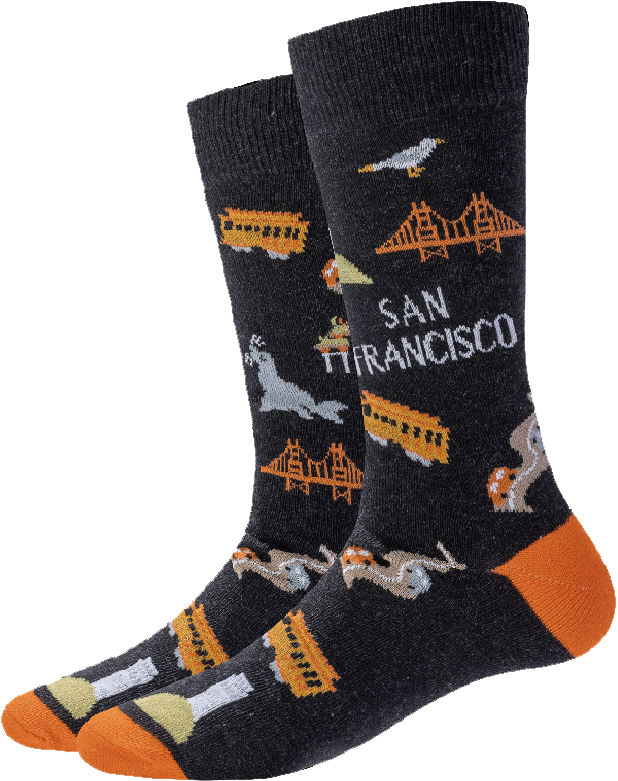 DESTINATION『US Natural Socks6'0-6'4』NAVY San Francisco Destination Socks – Sock Harbor