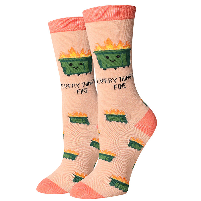 Womens Dumpster Fire socks