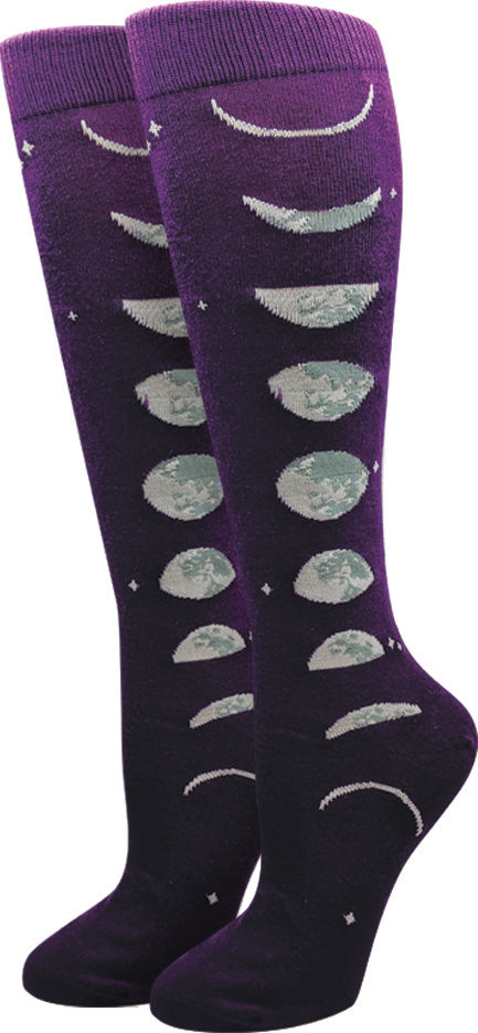 picture of moon-pattern-knee-high-socks