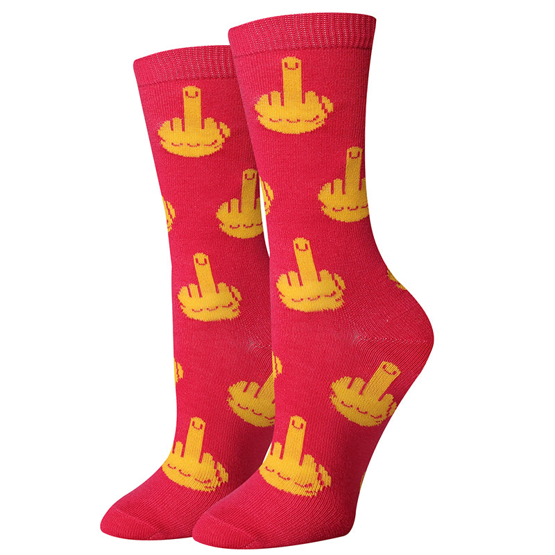 picture of ladies-pink-middle-finger-socks
