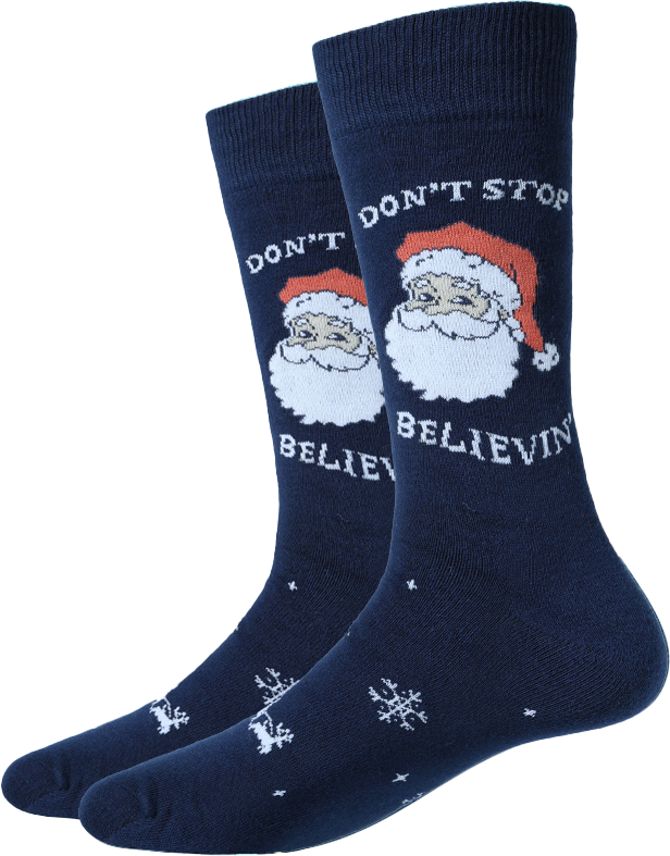 Don't Stop Believin' Santa Socks