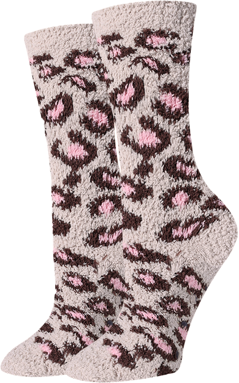 picture of white-leopard-fuzzy-socks