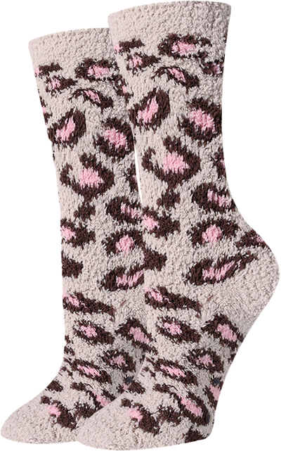 picture of white-leopard-fuzzy-socks