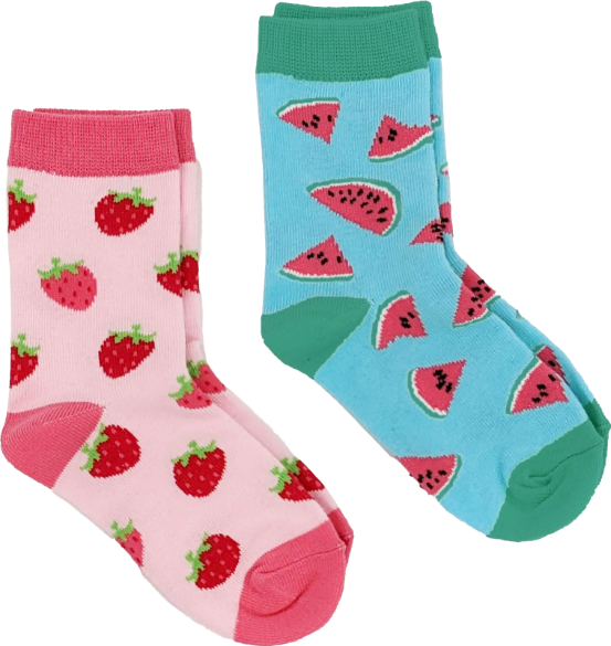 Kids Fruit 2-Pack Socks (Ages 2-4)