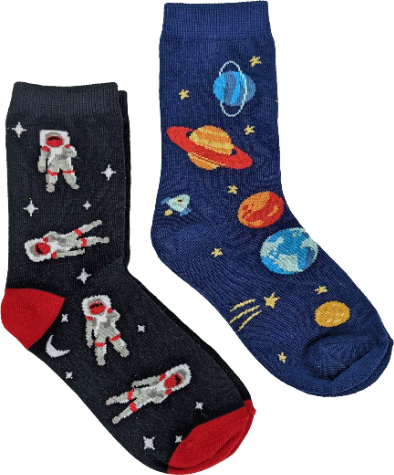 Kids Space 2-Pack Socks (Ages 4-7)