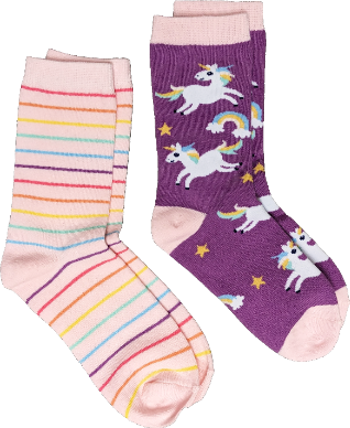 picture of kids-unicorn-2-pack-socks-ages-4-7