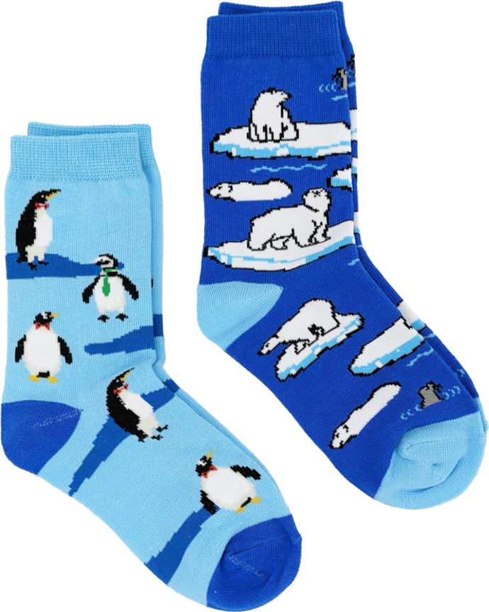 Kids Tundra Animals 2-Pack Socks (Ages 4-7)