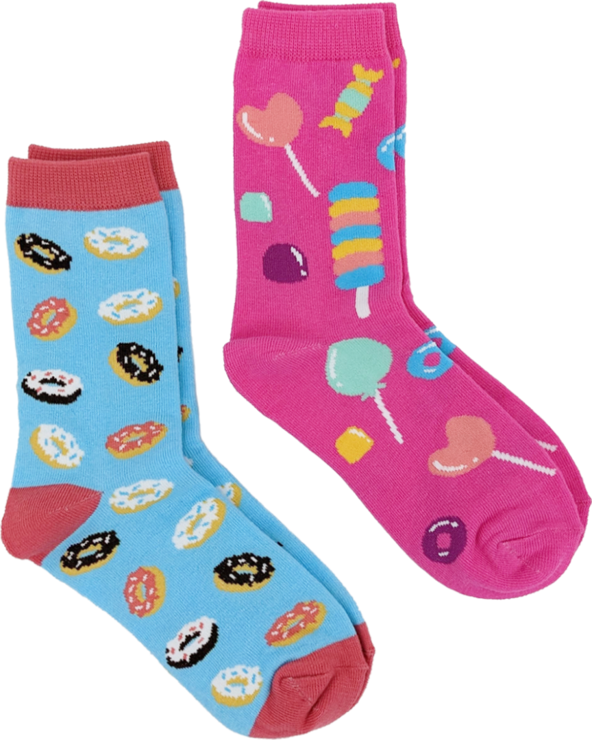 Kids Candy 2-Pack Socks (Ages 7-10)