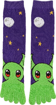 a picture of CTHULHU Believes in You Toe Socks