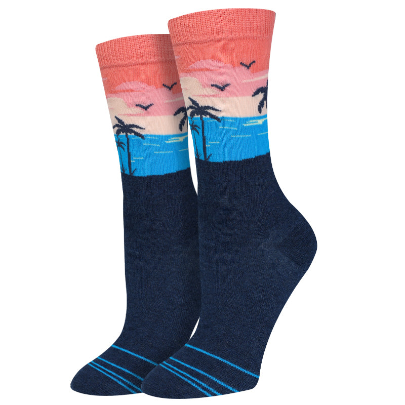 Ladies Beach Sunset Socks