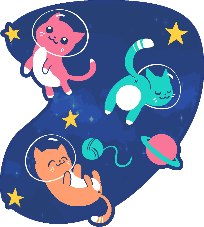 Cats in Space Sticker