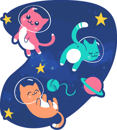 Cats in Space Sticker