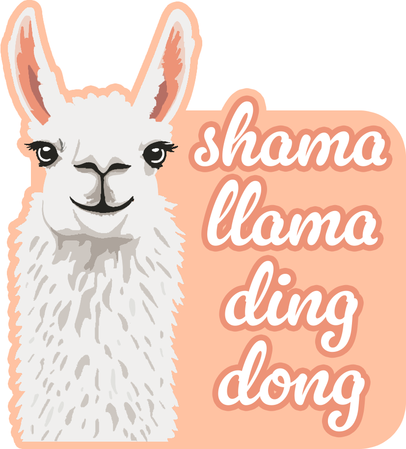 Shama Llama Ding Dong Sticker