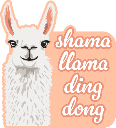 Shama Llama Ding Dong Sticker