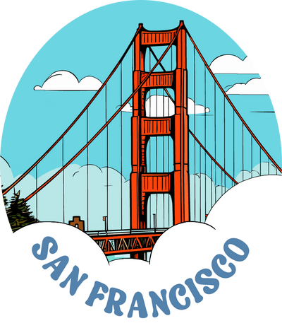 Foggy San Francisco Sticker