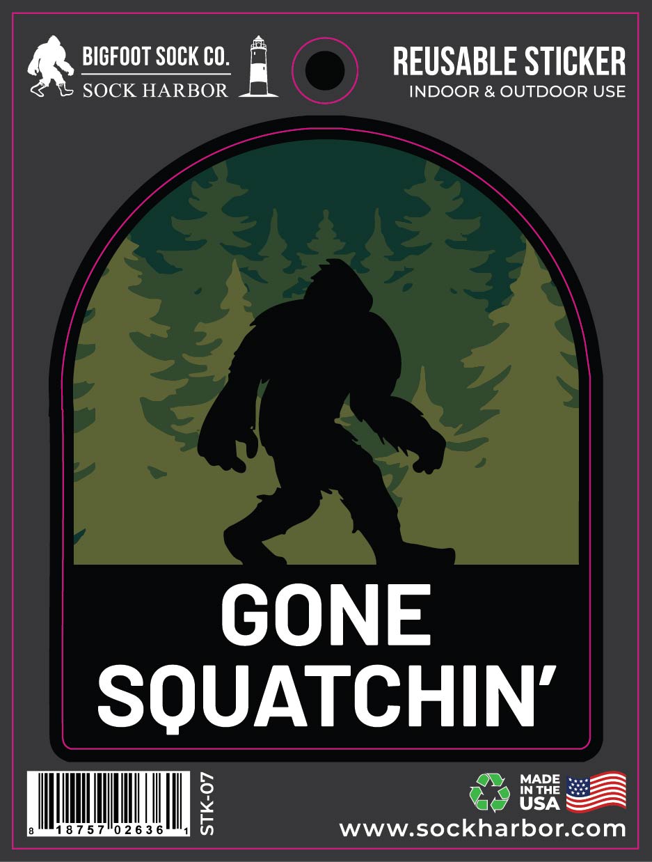 Gone Squatchin' Bigfoot Sticker