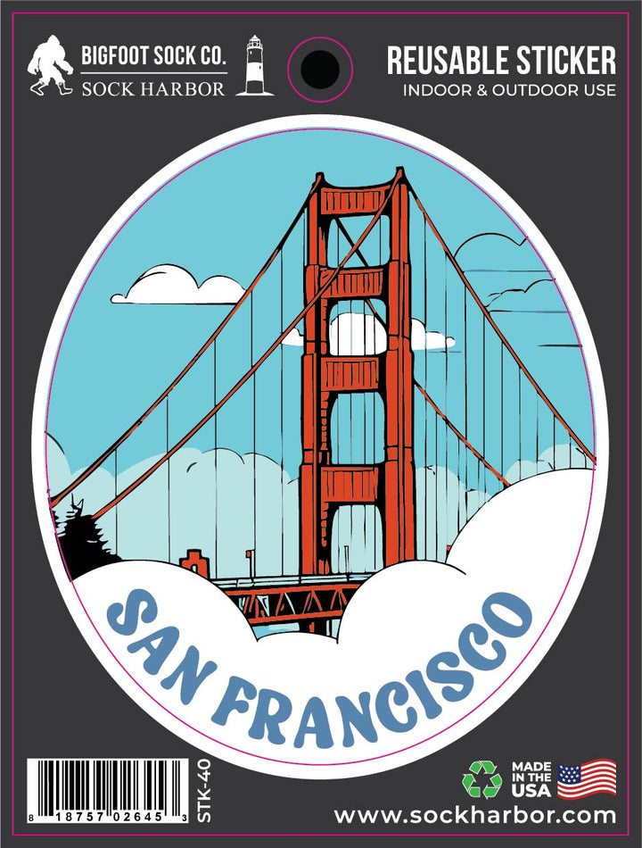 Foggy San Francisco Sticker – Sock Harbor