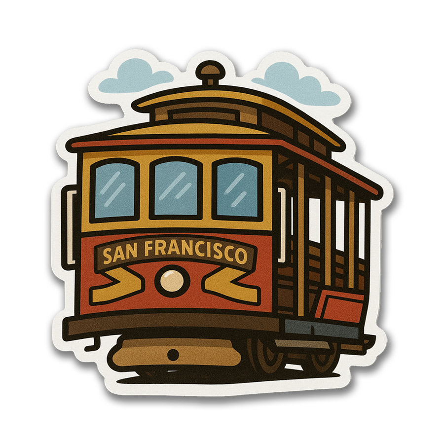 Cable Car San Francisco Sticker – Sock Harbor