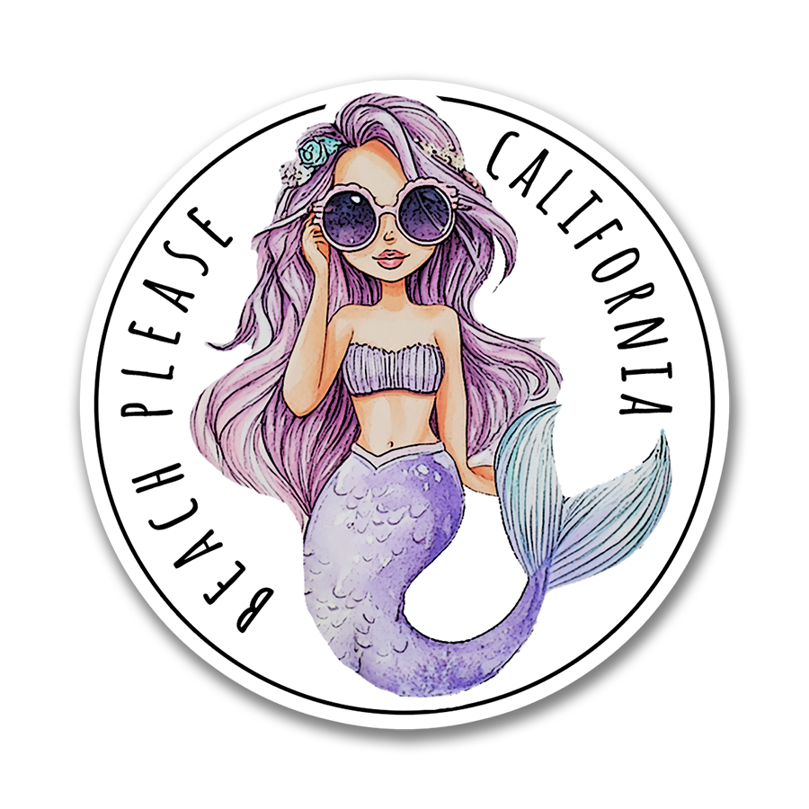 Mermaid California Sticker
