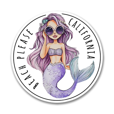 Mermaid California Sticker