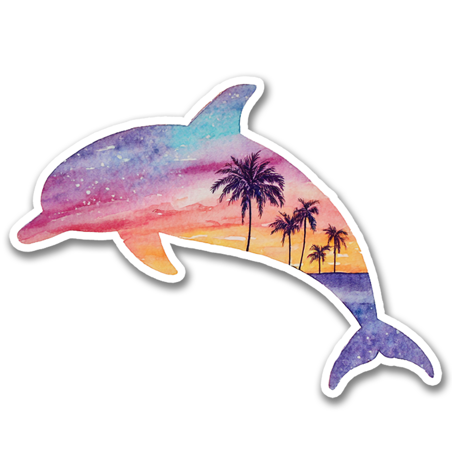 Watercolor Dolphin Sticker