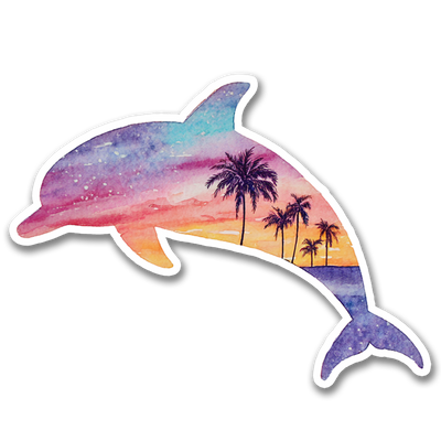 Watercolor Dolphin Sticker