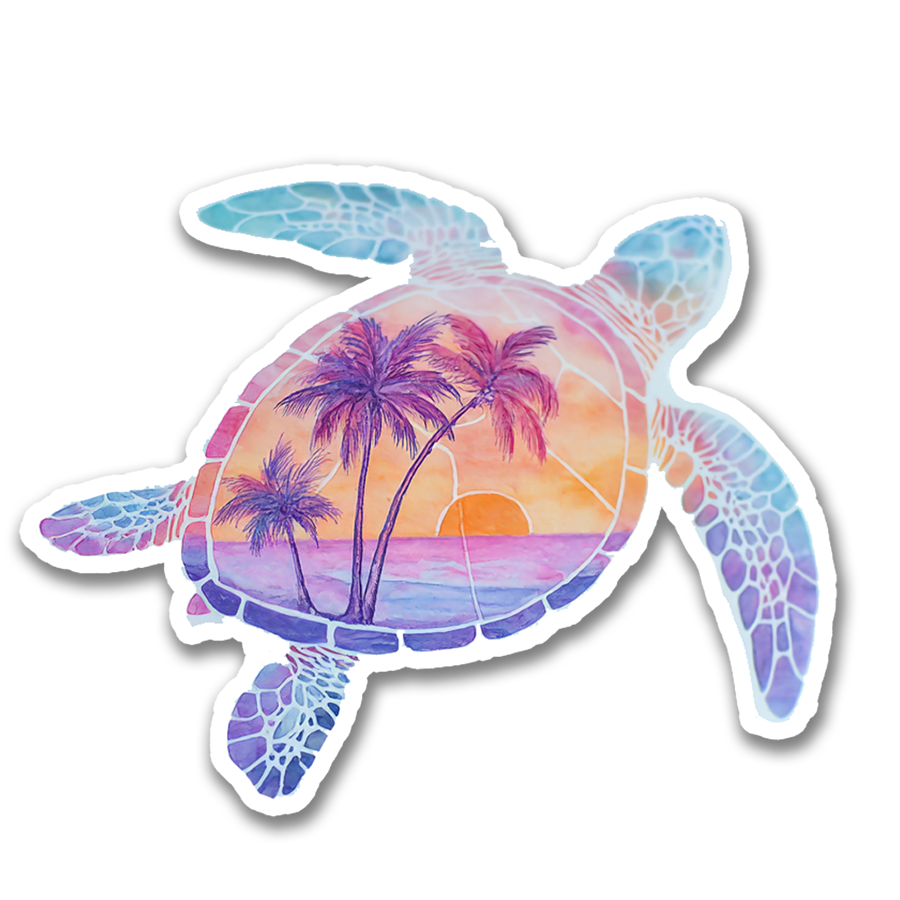 Watercolor Sea Turtle Sticker