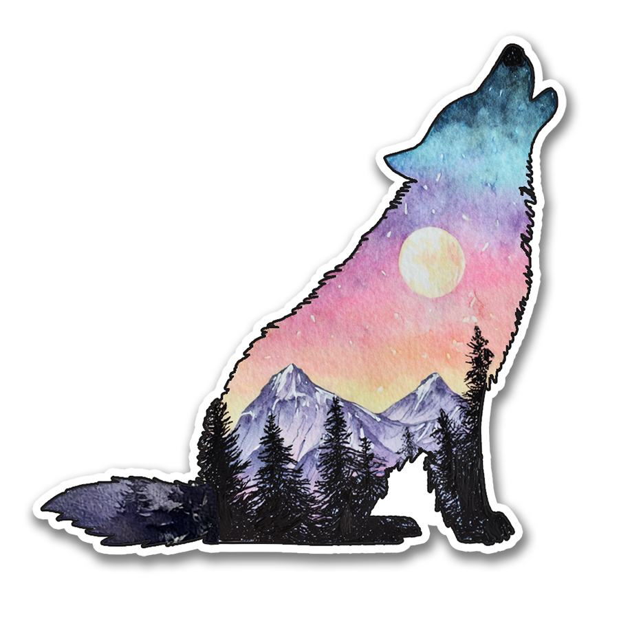 Watercolor Wolf  Sticker