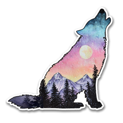 Watercolor Wolf  Sticker