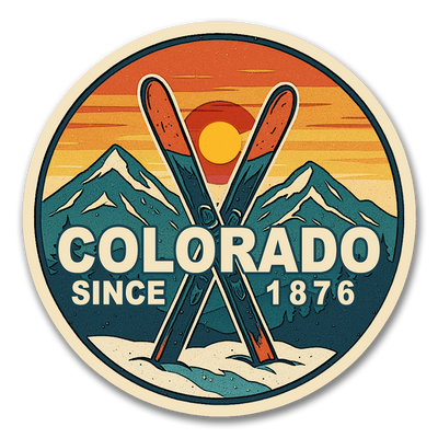 Colorado Ski Cross Sticker