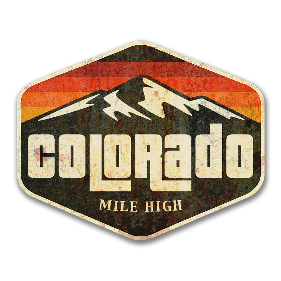 Colorado Mountain Set Sticker