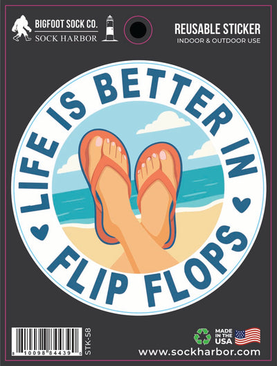 Life is Better Flip Flops Sticker