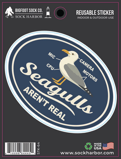 Seagulls Aren't Real Sticker
