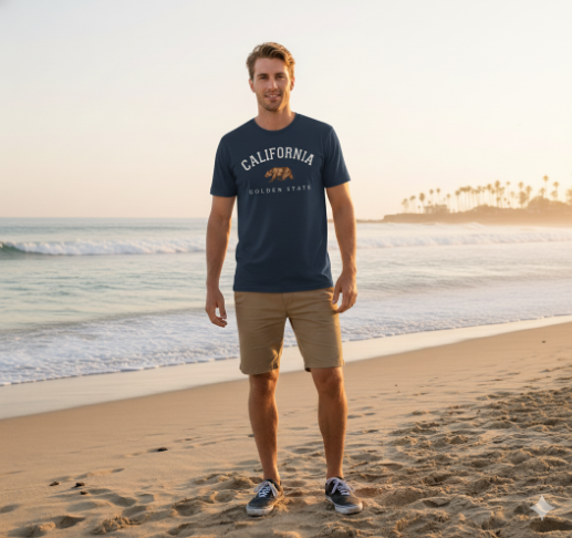 California Golden State Bear Applique Tee