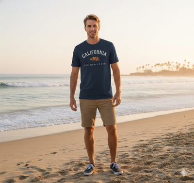 California Golden State Bear Applique Tee