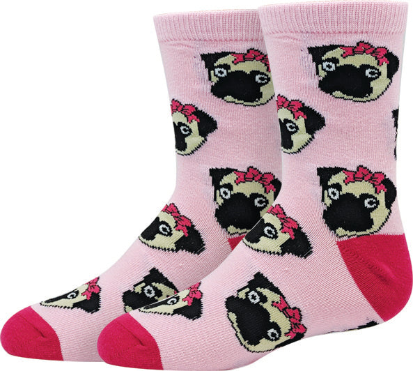 picture of pink-pug-kids-socks