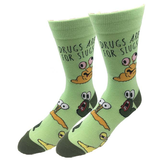 picture of drugs-are-for-slugs-socks