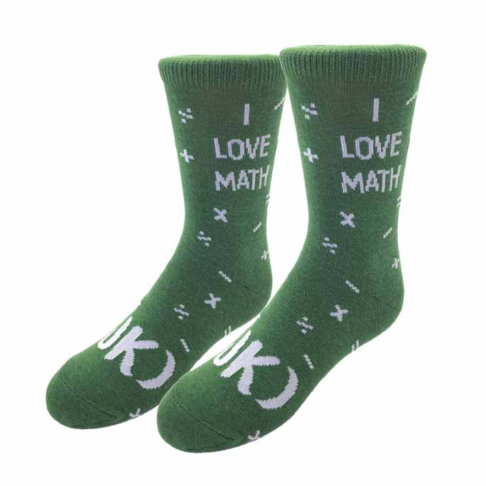 picture of i-love-math-kids-socks