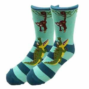 picture of monkey-alligator-kids-socks