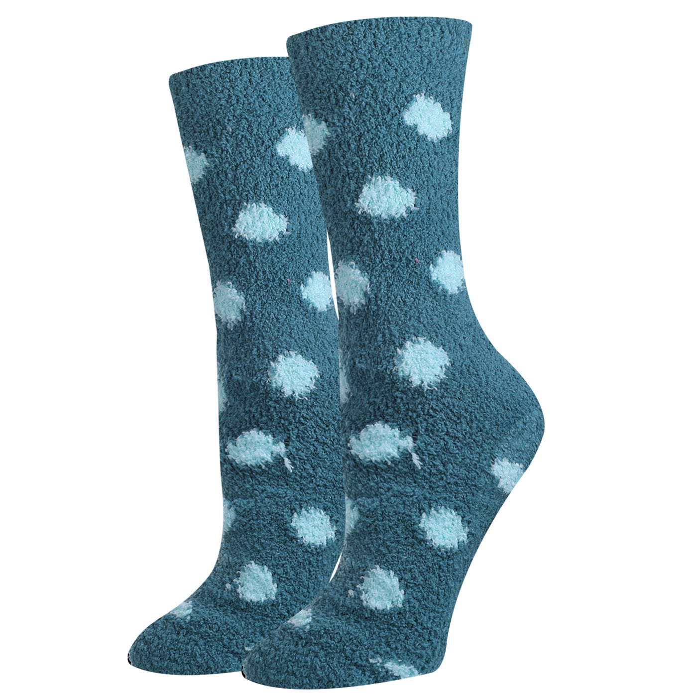 Blue Polka Dot Fuzzy Socks