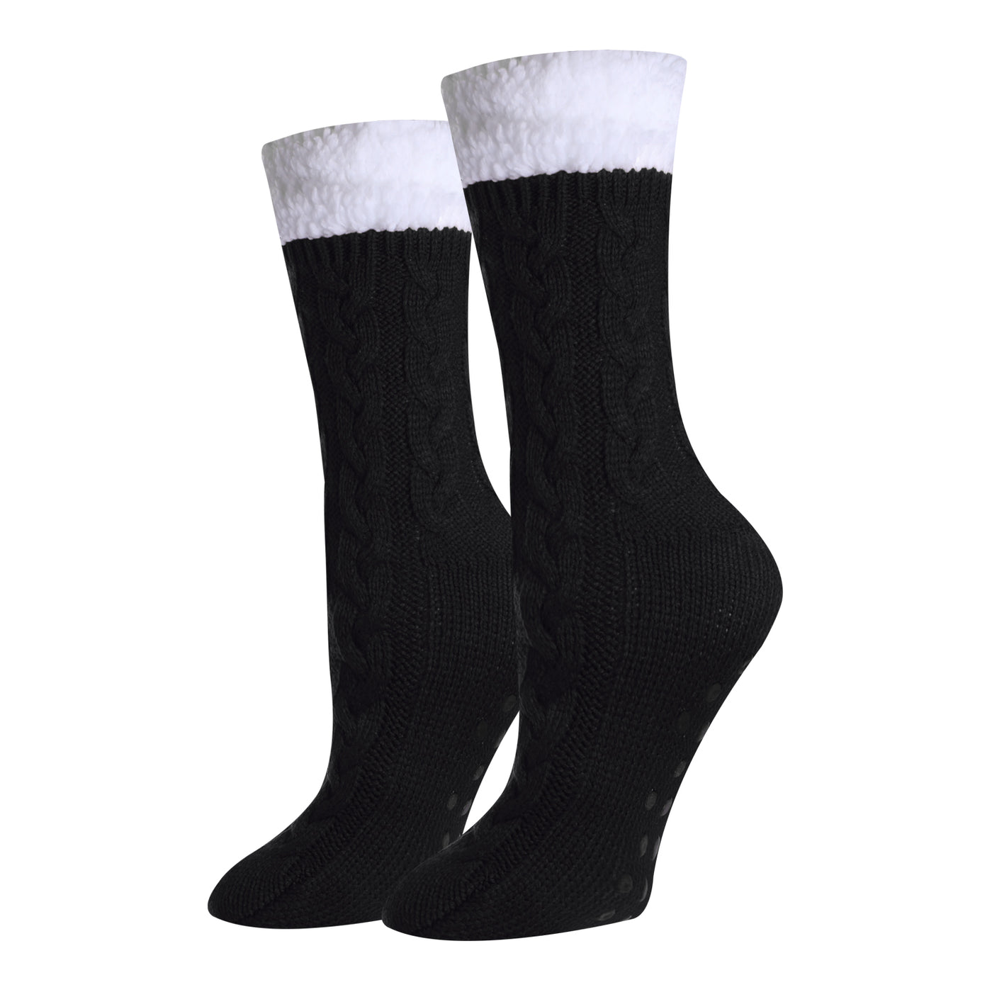 Solid Black Sherpa Socks