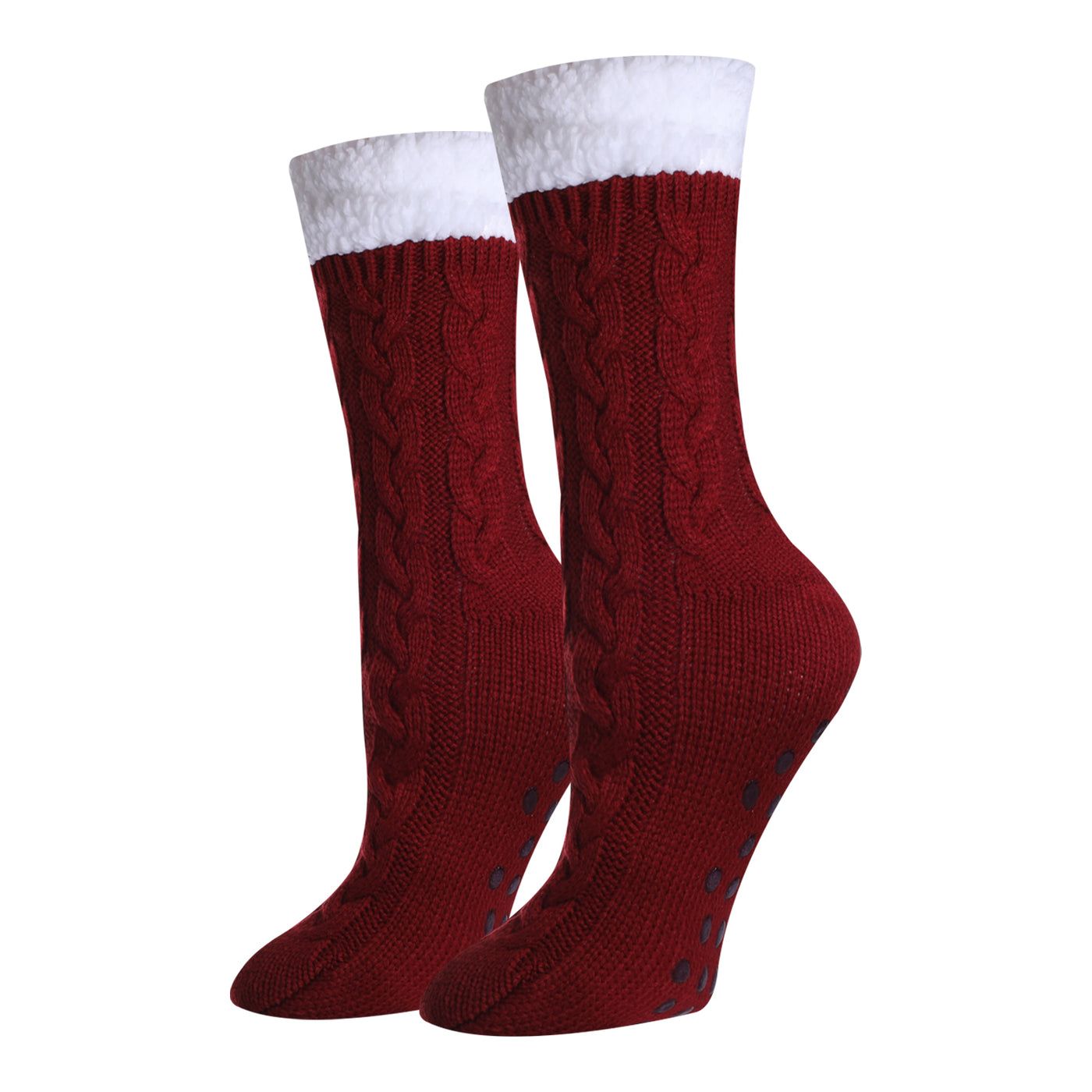 picture of solid-red-sherpa-socks