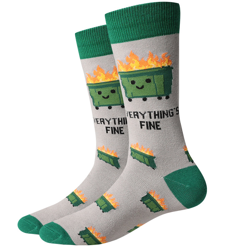 picture of dumpster-fire-socks